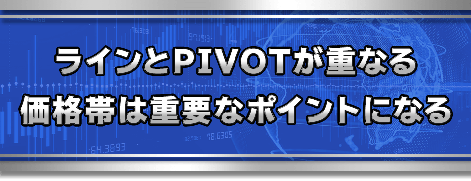 ラインとPIVOTが重なる価格帯は重要なポイントになる